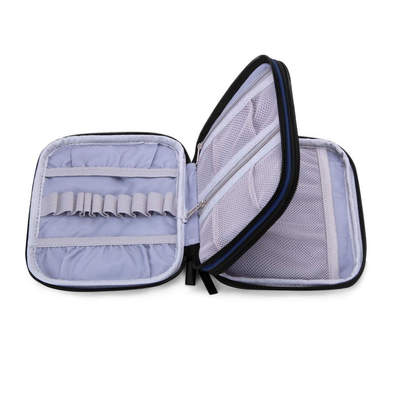 Damero Crochet Hook Case, Travel Storage Bag for Various Crochet Needles and Accessories, Lightweight and Compact, Easy to Carry, Medium, Blue Dots (No Accessories Included) - Image 3